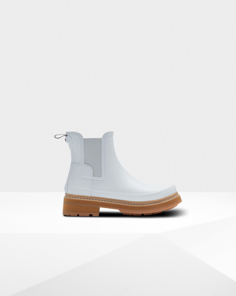 Hunter Refined Stitch Detail Chelsea Boots - Clearance Sale Womens White - DPEBTS341